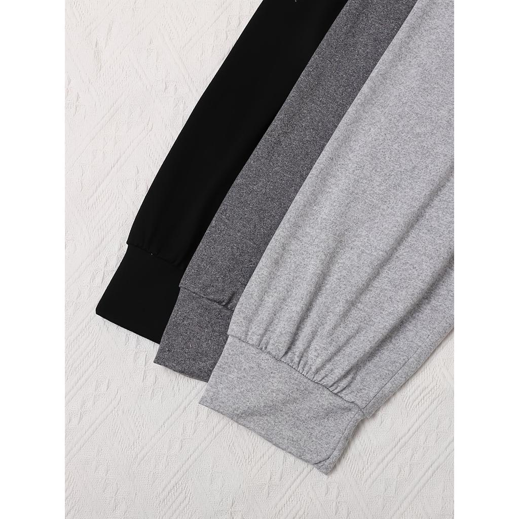 3pcs Women'S Casual Drawstring Waist Pants - Loose Fit Solid Color Joggers in,Comfort, Perfect for Home & Outdoor Wear, Ideal Gift, Jogging Pants