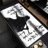 Samurai Warrior black and white drawing MousePad Gamer Computer PC Accessories Keyboard Table Mouse pad Company Gaming Desk Mats