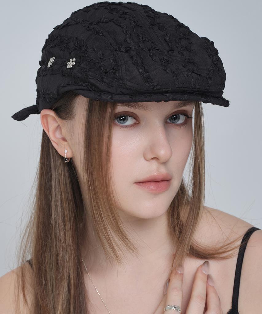 Jenadu Studded Flower Hunting Cap_Black