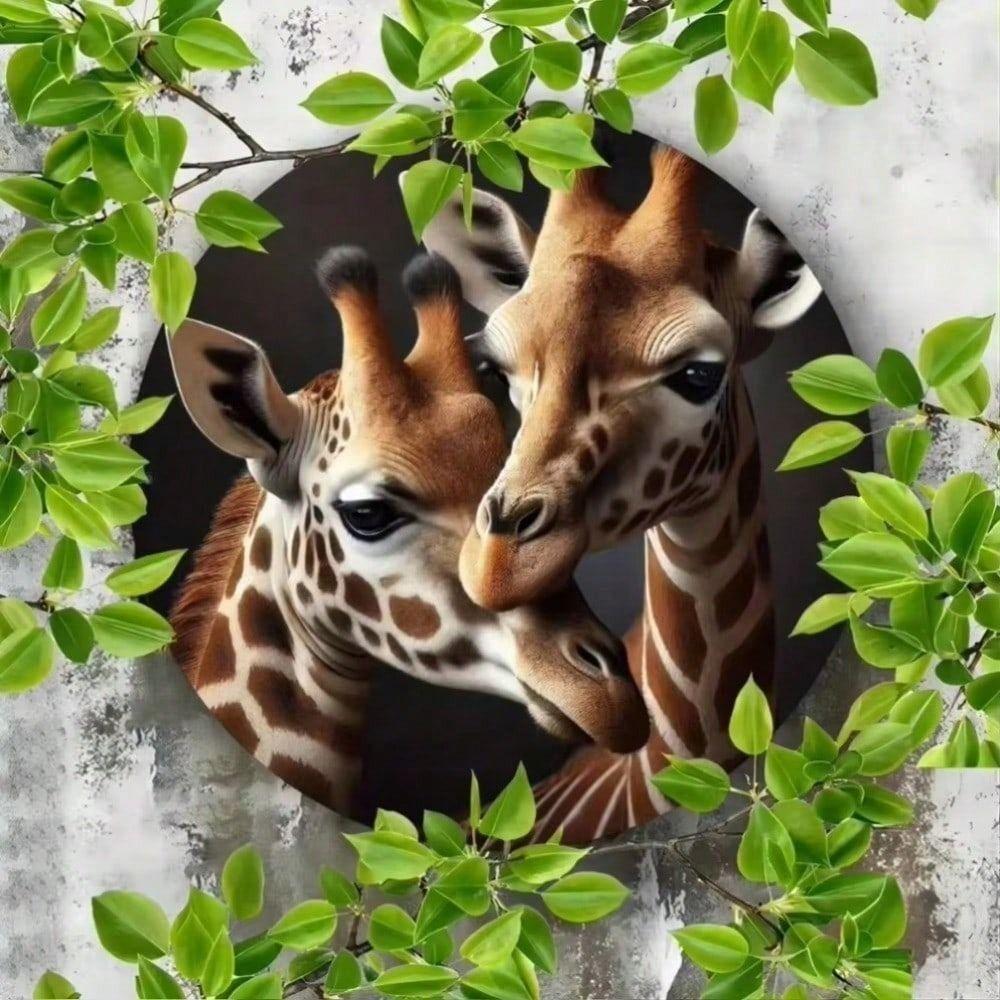Metal Wall Art Sign, Round Tin Poster Animal, Home Cafe Bar Decoration