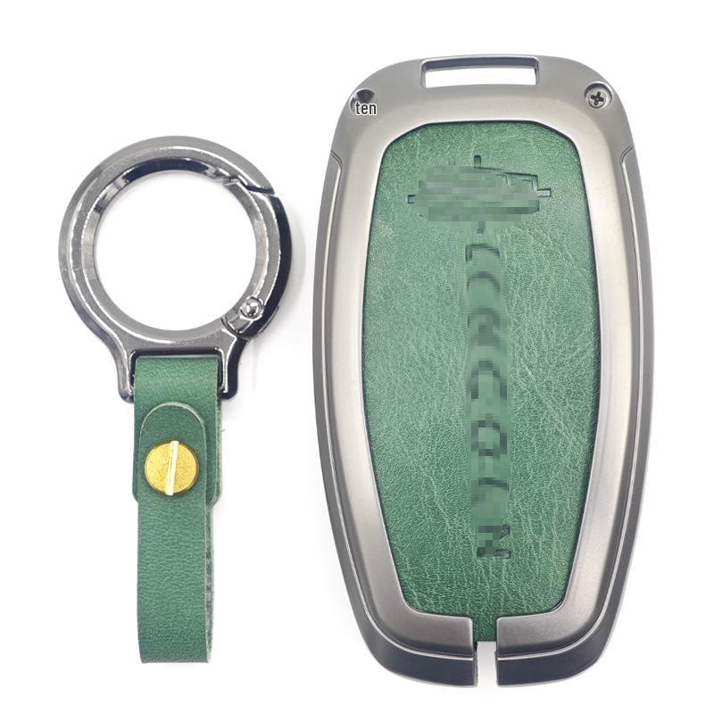 Genuine Leather Alloy Car Key Case for Voyager, Adventurer, Aviator Models