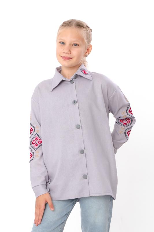 

Shirt (girls) – Lightweight Linen Viscose, Elegant Style, Any season, 6417-070-22-2 HC 140 срібний