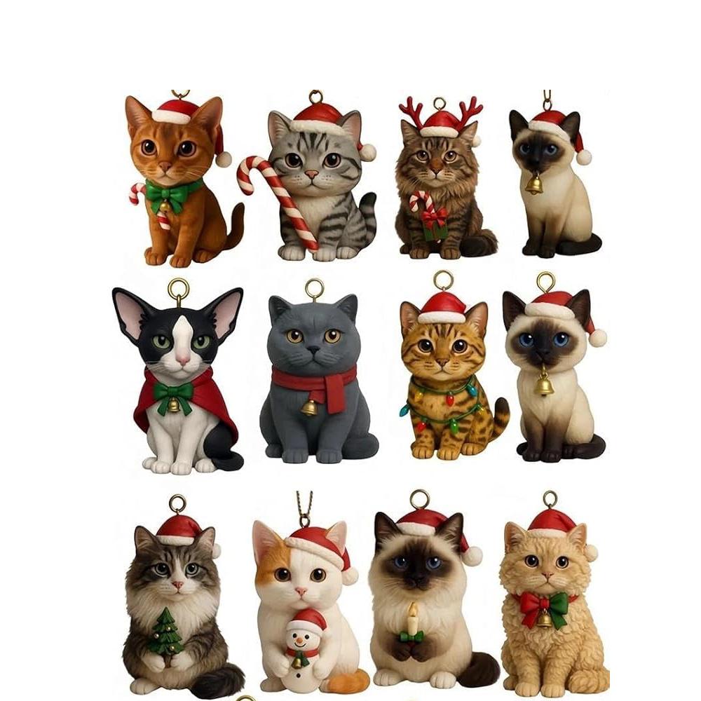 Cat Lovers Advent Calendar 2025 24 Days Christmas Countdown With 24 2D Acrylic Cute Kitten Tree Decor Advent Calendar for Xmas