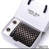 Men's 1200-Needle High-Density Business Stripe & Paisley Tie Set - 6 Piece Groom & Wedding Gift Box