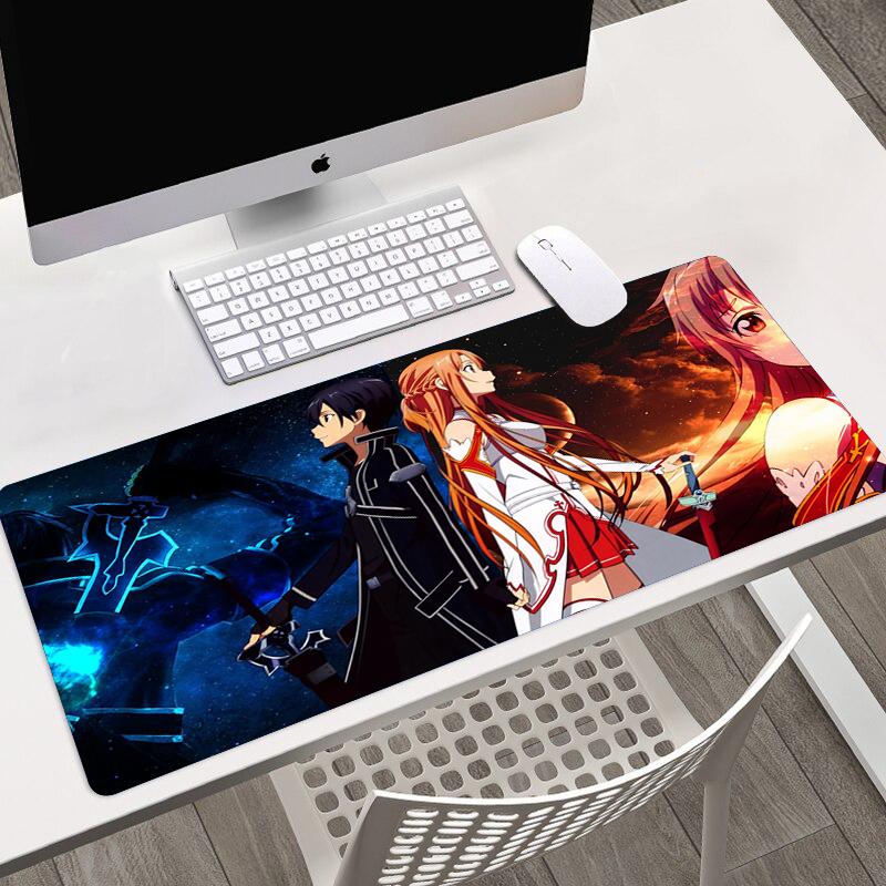 Anime Sword Art Online SAO HD Printing Mousepad Computer Lock Edge Keyboard Mat PC Desk Pad Large Mouse Pad Gaming Accessories