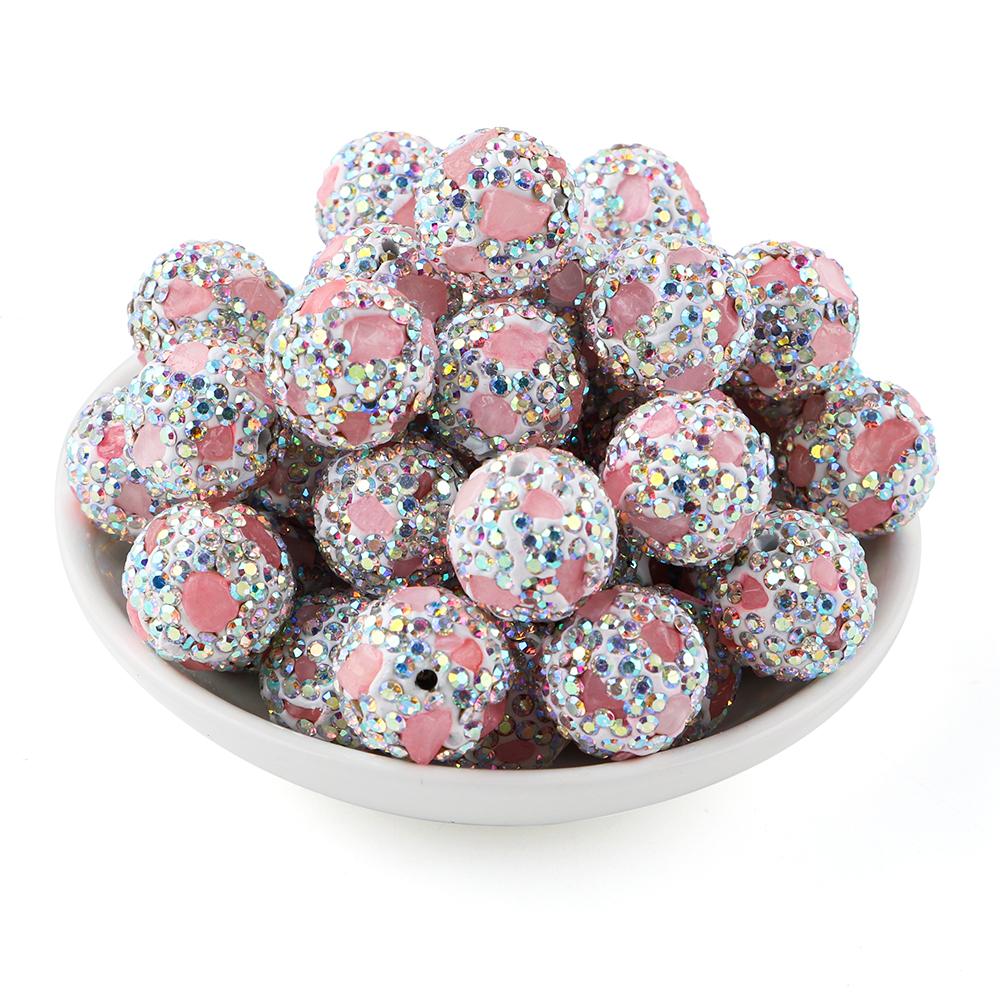 

6Pcs/Lot 17MM Acrylic Inlaid Rhinestone Beads For DIY Jewelry, Necklaces, Bracelets And Other Handmade Accessories 6pcs конфеты розовый