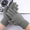 1 Pair Unisex Winter Gloves Five Finger Thick Heat Retention Touch Screen Anti-slip Soft Cold-proof High Elastic Wrist Cycling Riding Gloves