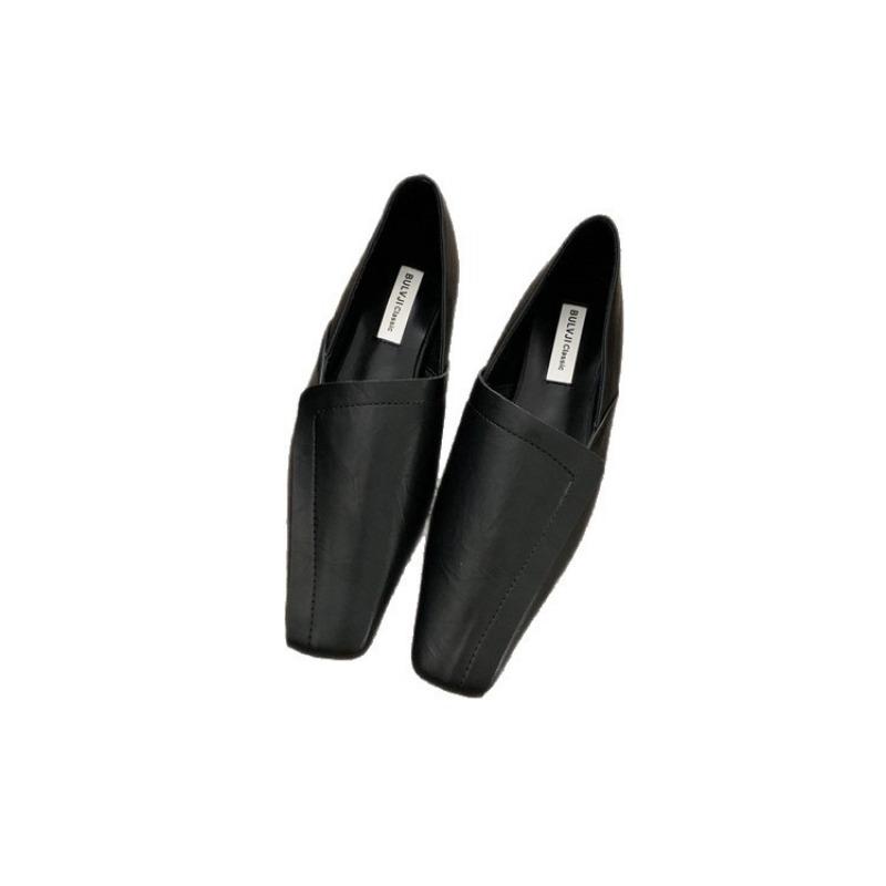 Retro Square Head Niche Single Shoes Women's Shoes Spring and Autumn with Skirt with Skirt Suede Low Heel