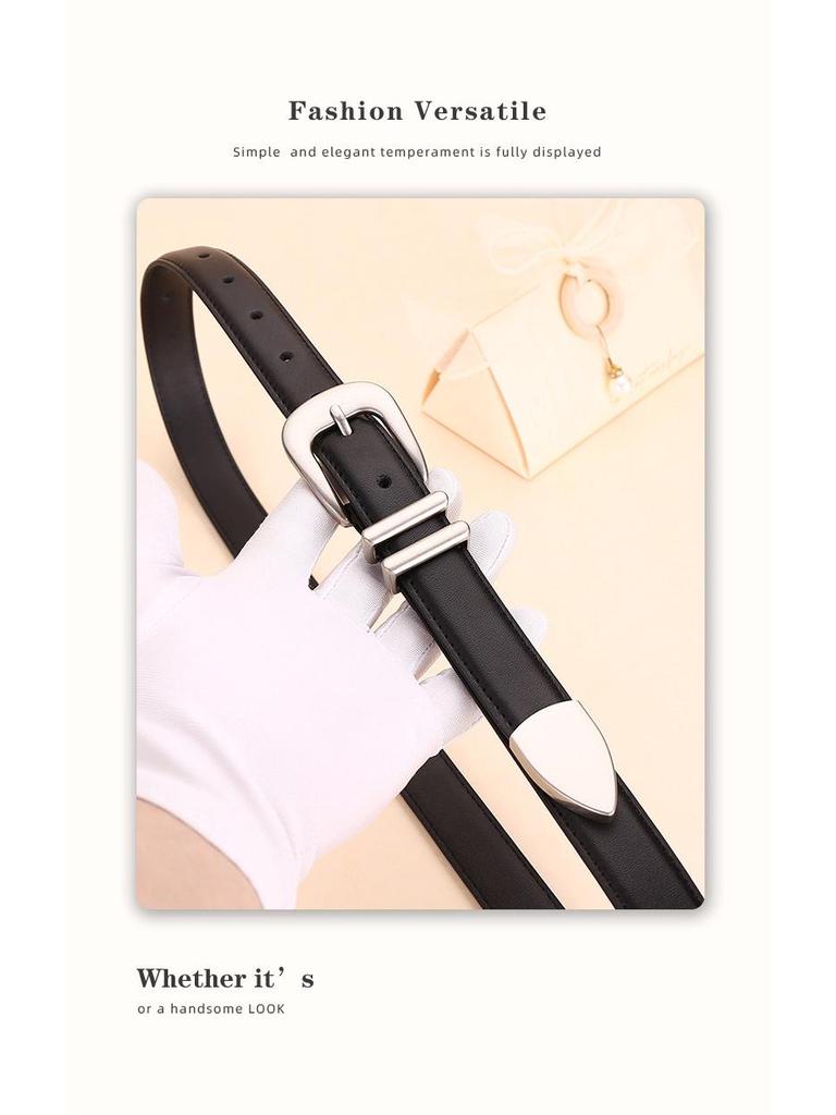 Women's High-End Genuine Leather Belt, Cowhide Design, CleanFit Niche