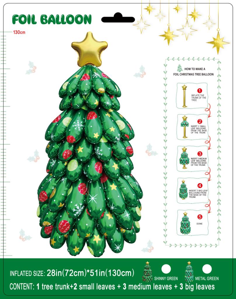 3D DIY Christmas Tree Aluminum Foil Balloon Splicing Christmas Tree Balloon Christmas Decoration Christmas 2026 Supplies