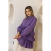Women's Layered Sleeves Elastic Buttoned Tunic