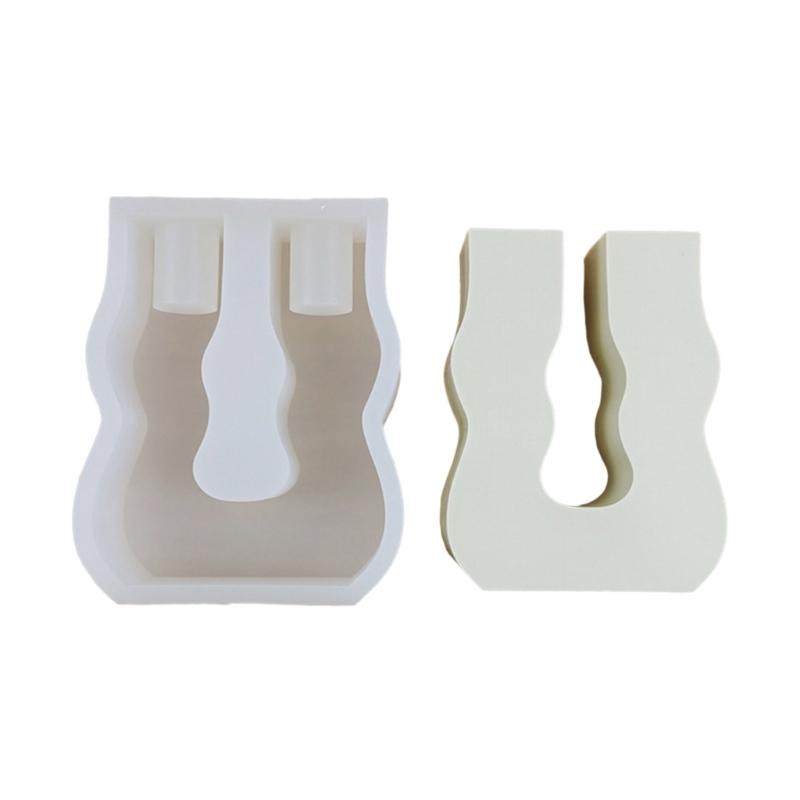 

U-shape S-shape Candlestick Siliocne Mold Handmade Plaster Epoxy Resin Candle Holder Tray Molds Home Crafts Decoration 1
