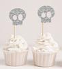 Darling Souvenir, Halloween Skull Cupcake Topper, Party Dessert Decorations - Pack Of