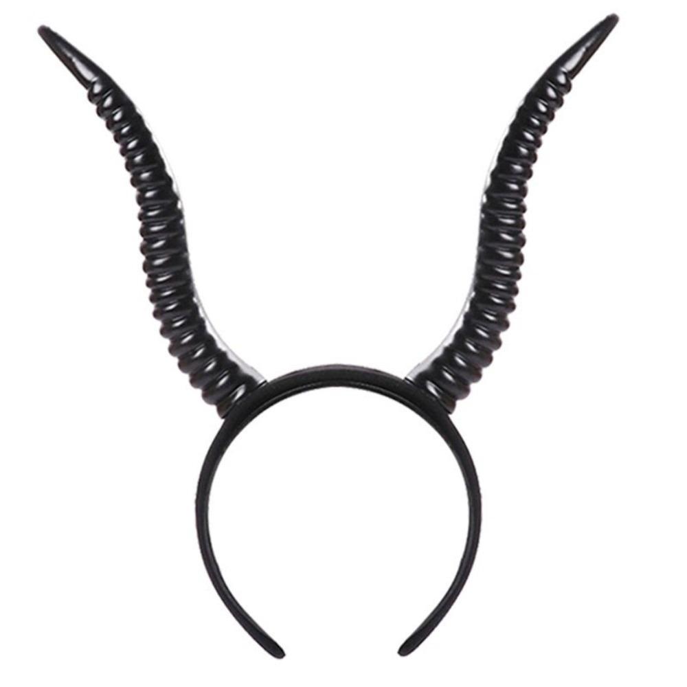

Black Devil Horn Headpiece Devil Queen Gothic Headwear New Animal Horn Headband Halloween Party чёрный
