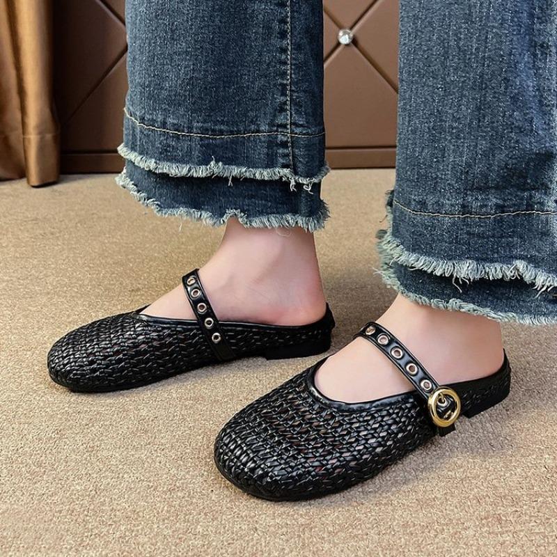 Fashion Hollow Baotou 2025 Sandals Summer New Breathable Going Out Flat Slip Lazy Light Slippers