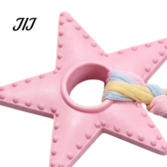 Dog Chew Resistant Toys Star Shaped Toy, Bite Pet Boredom Toy Dogs Anxiety Relief with Braided Cloth Strip, Aggressive Chewer Teeth Cleaning Teething