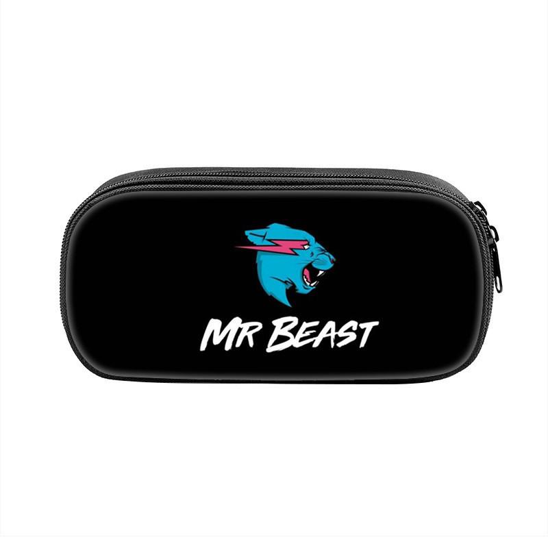 Mr Beast Lightning Cat Lion Print Student Single Layer Stationery Storage Bag