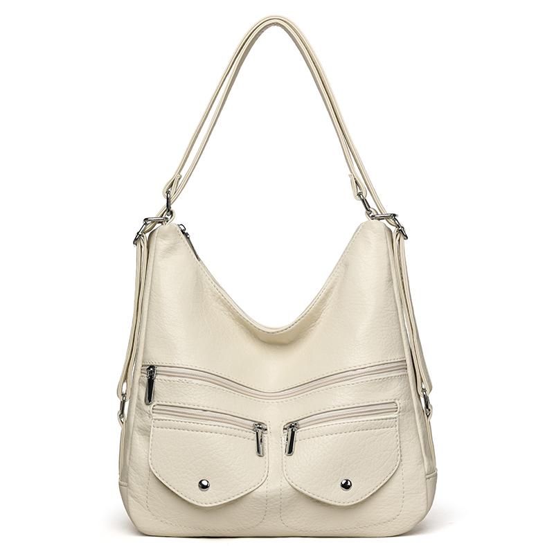 Women's PU Shoulder Bag Middle-aged Mother Bag Crossbody Bag Multifunctional Backpack