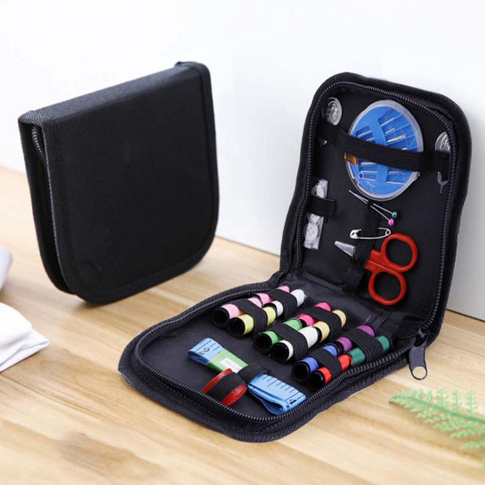 Home Portable Sewing Kit DIY Handmade Sewing Set 14 Thread Black Sewing Box Set