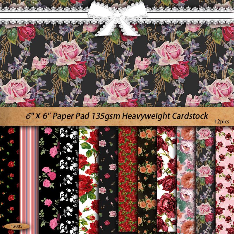 

12 Floral Plant DIY Decorative Foldable Paper Stickers: Double-Sided Adhesive Background Sheets