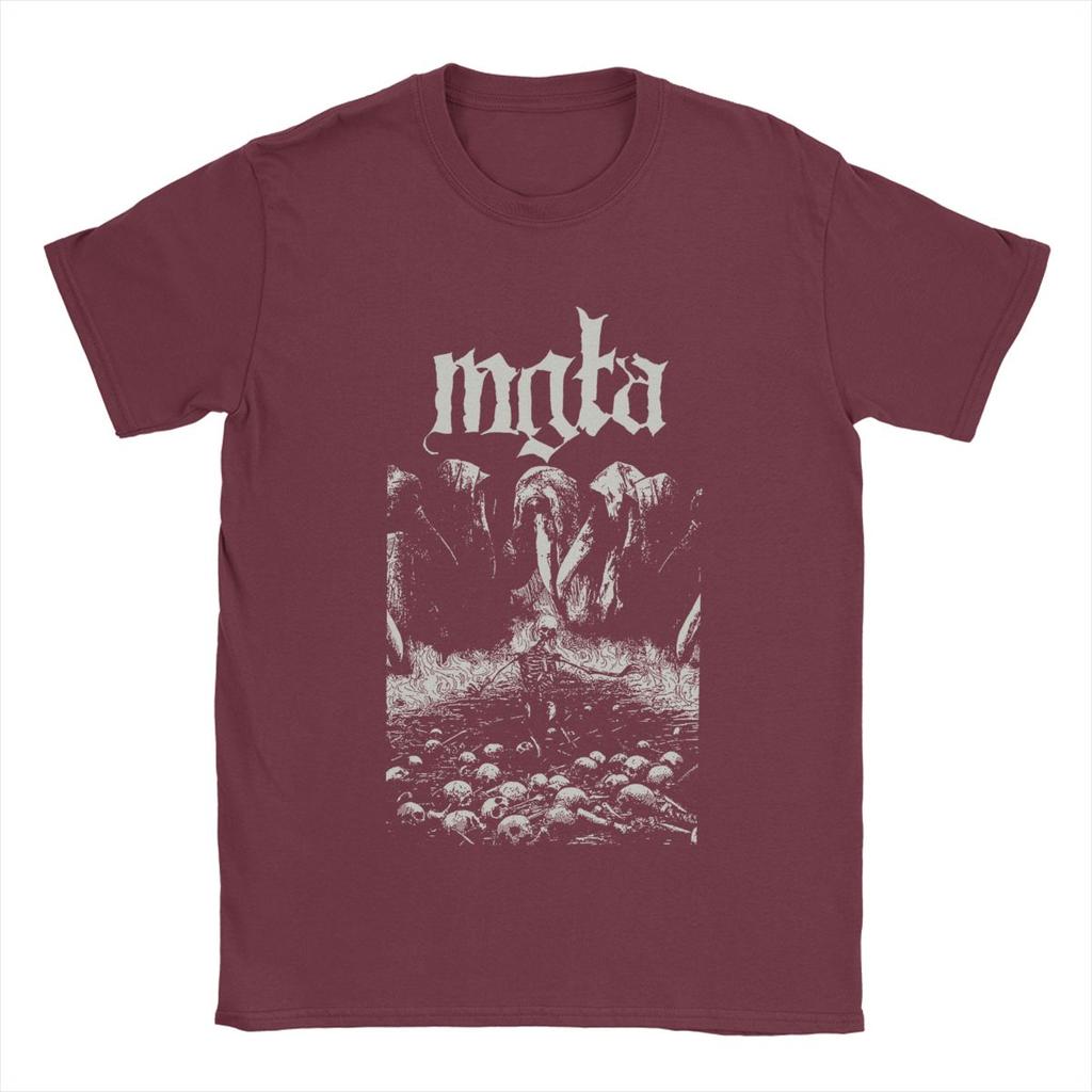 Mgla T Shirts for Men 100% Cotton Novelty T-Shirt Round Neck Band Tees Short Sleeve Tops 4XL 5XL