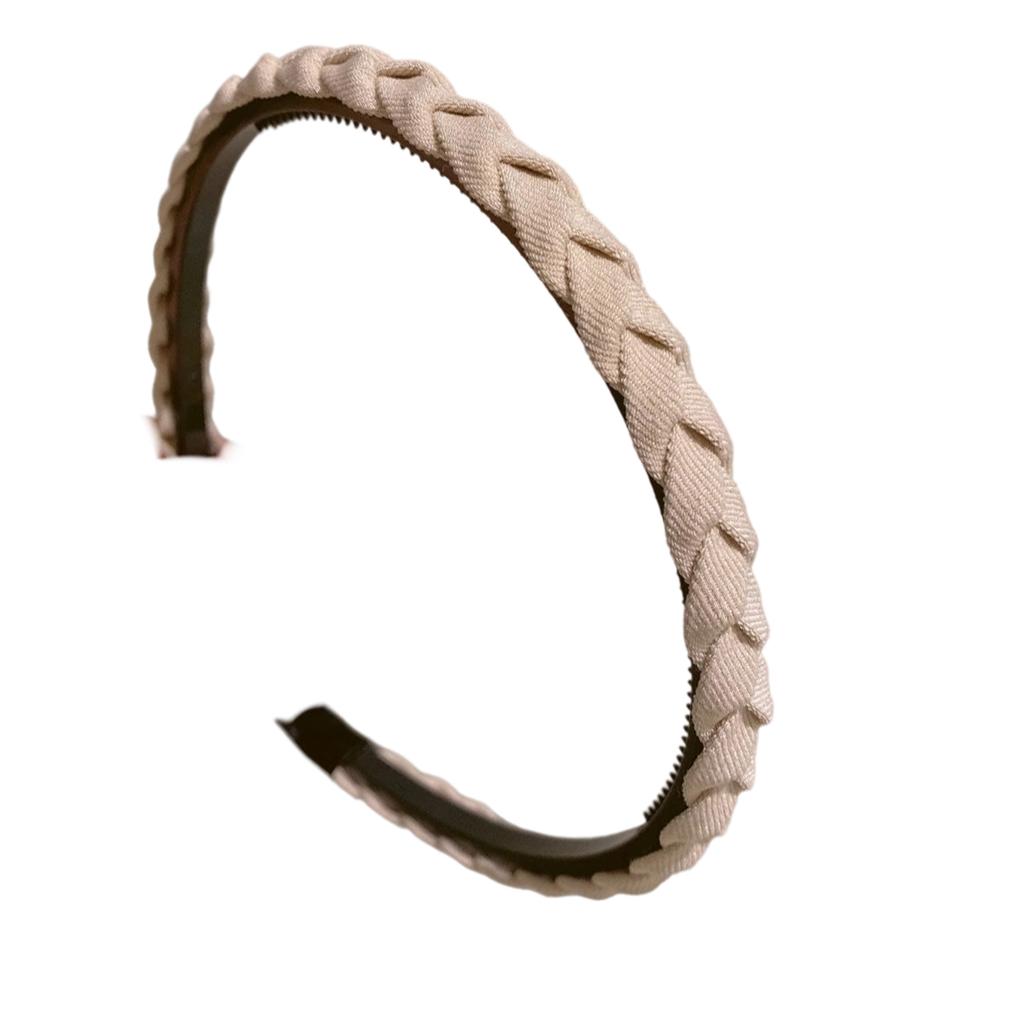 Fabric Braided Hairhoop With AntiSlip Teeth Grip For Face Washing Exercise Strong Hold On Short Hair Styling Hairband