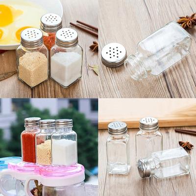 New Food Seasoning Cruet Salt & Pepper Pots Spreader Shaker Jar Holders Set Vinegar
