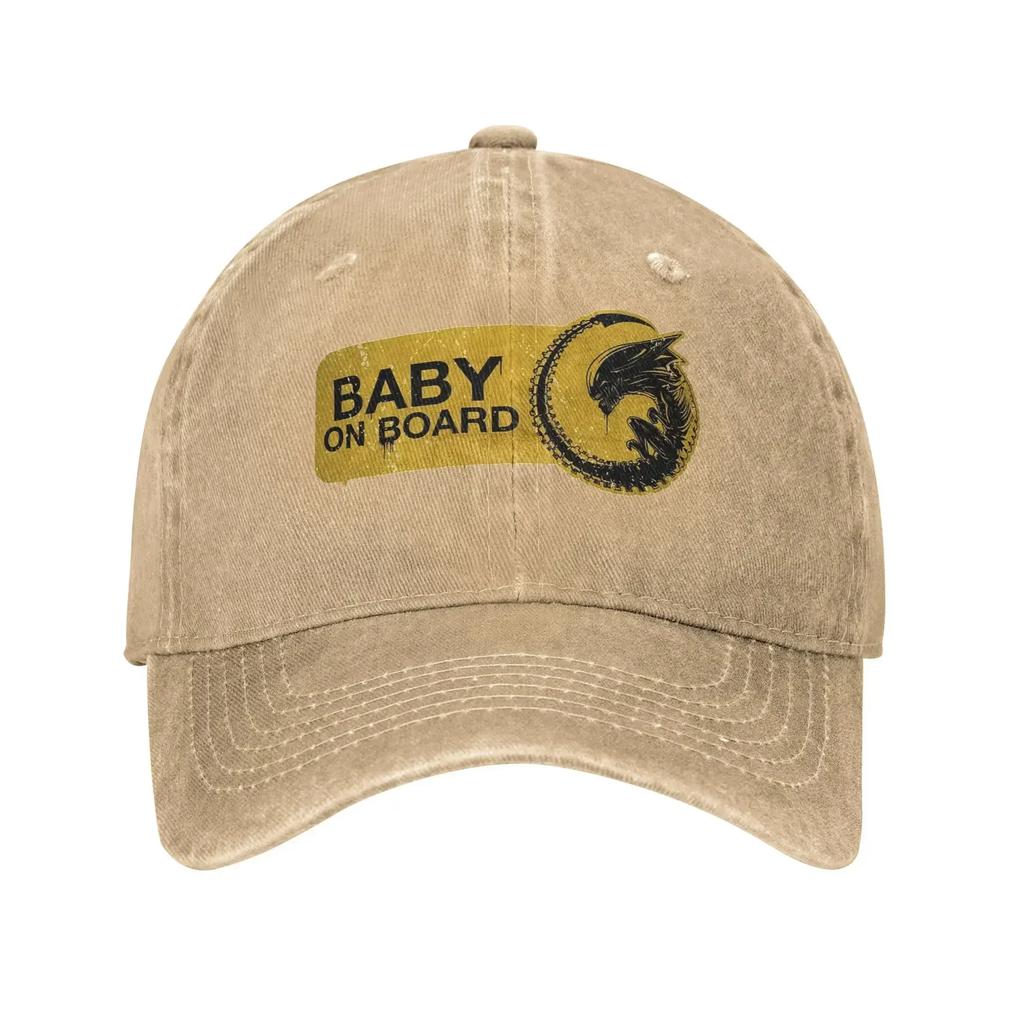 Vintage Alien Movie Baby Xeno Xenomorph Baseball Cap Unisex Distressed Denim Sun Cap Travel Unstructured Soft Caps Hat