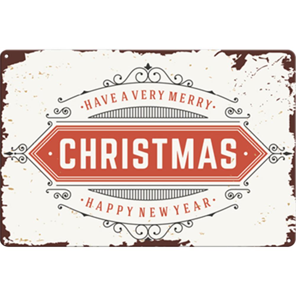 Merry Christmas Metal Tin Sign Plaque Cartoon Elk Snowflake Iron Painting Home Bar Cafe Pub Decoration Wall Art Plates