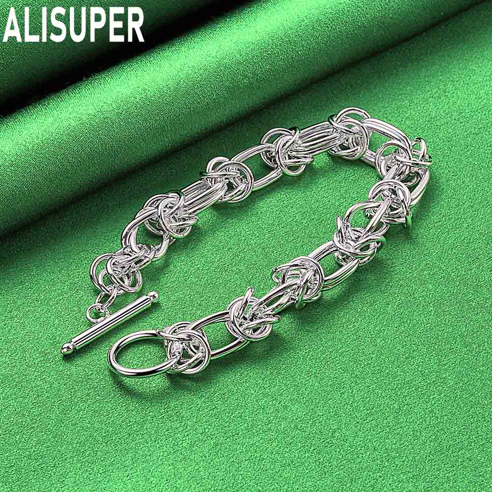 925 Sterling Silver Multi-layer Interlocking Bracelet - Exquisite Gift Jewelry