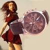 JUJUGEN Chronograph Round Design Analog Watch Fake Leather Belt Fashion Accessory Formal Casual Business Men Women Unisex