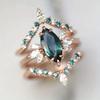 European and American Palace Style Horse Eye Ring, Women's High-end, Light Luxury Style, Elegant Design Sense, New Zircon