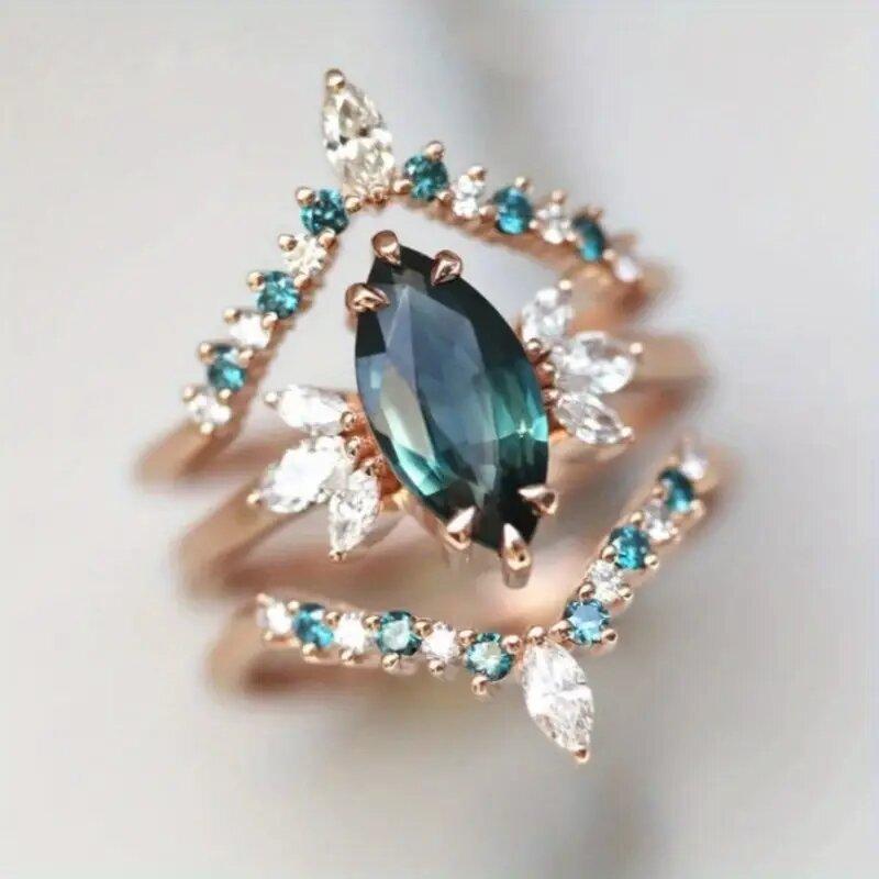 

European and American Palace Style Horse Eye Ring, Women s High-end, Light Luxury Style, Elegant Design Sense, New Zircon 6