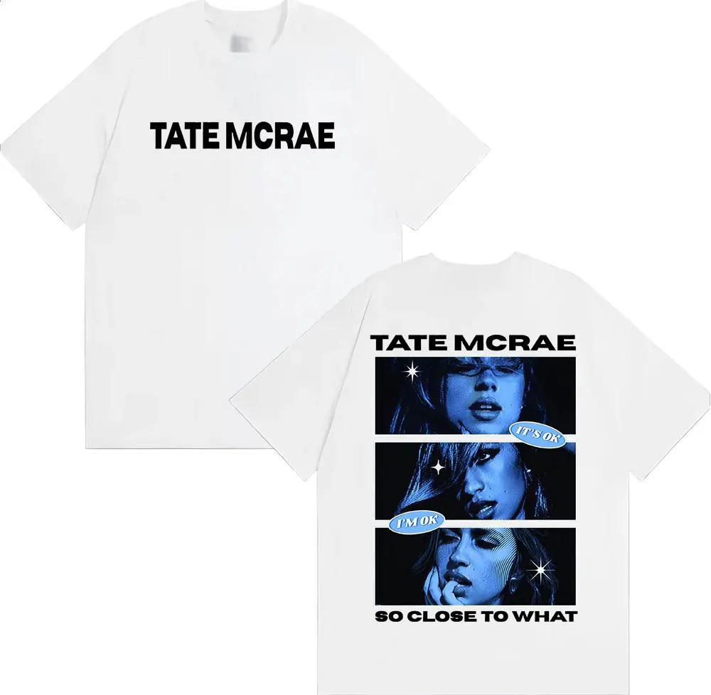 2026 SpringSummer Tate McCray X What Print Mens and Womens Clothing Fashion Aesthetics Short Sleeve TShirt