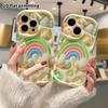 Phone Case: 2D Flat Design, Suitable for iPhone 18 17 16 15 14 13 Pro Protective Case, Rainbow Clouds, Perfect Christmas and Halloween Holiday Gift