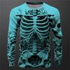 3D Print Skeleton Skulls Pattern Tops Casual Fashion T-shirts Sweatshirt Breathable Streetwear Loose Men's T-shirts