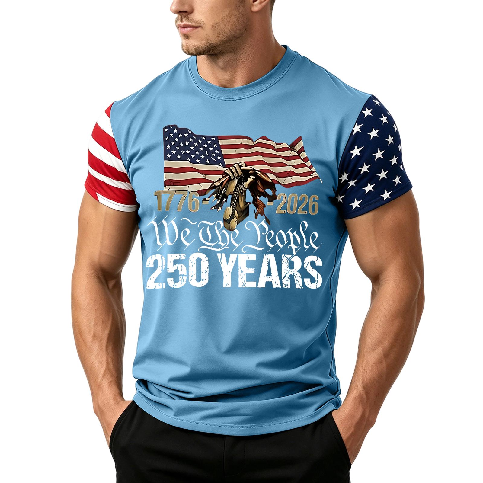 

Men s Loose Fit Short Sleeve T Shirt American Flag Print Casual Summer Top Crew Neck Patriotic Graphic Tee for Daily Wear L