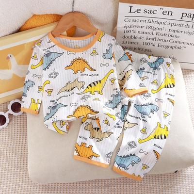 Children's Cotton Home Wear Set Three-quarter Sleeve Baby Pajamas Two-piece Set