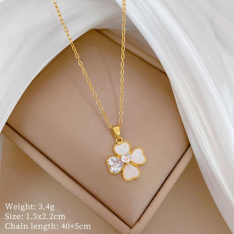 Mickey Head Heavy Industry Necklace Women'S Copper Micro-Inlaid Real Gold Electroplating Delicate Clavicle Chain Neck Chain