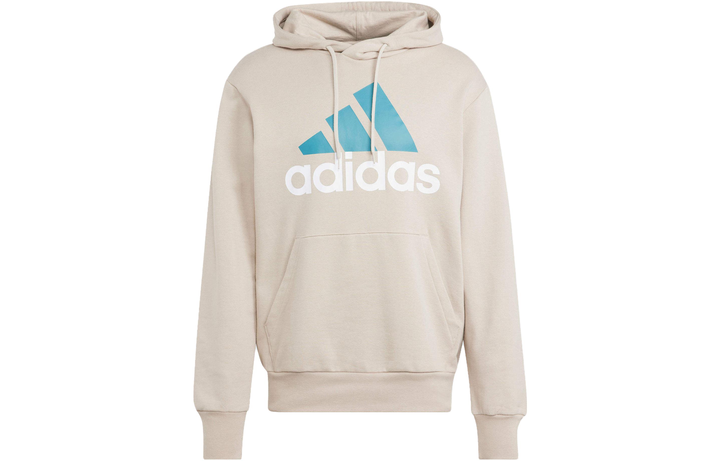 Adidas Sweatshirts Men s Beige Hooded Moderate Regular IJ8584 M