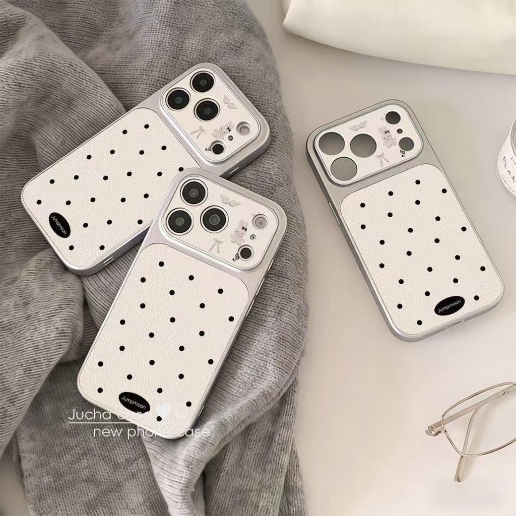 Polka Dot Rabbit Full-Coverage Protective Case for Apple 17Pro/16/15/14/13/11 with Camera and Button Protection