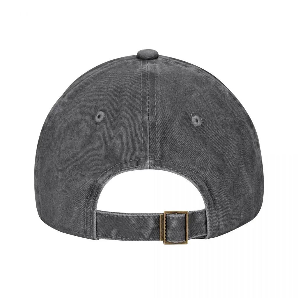 Vintage Qotsa Snake Baseball Cap - Unisex Distressed Washed Black Denim Sun Hat with Fun Cartoon Desig