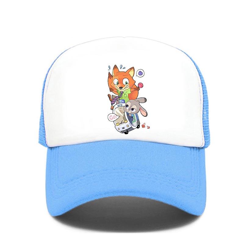 Cartoon Anime Print Baseball Cap Zootopia Judy Nick Sun Mesh Hat Men Women Adjustbale Summer Trucker Hat Outdoor Casual Golf Cap