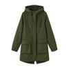 Women's Fashionable Casual Solid Color Long Sleeved Pocket Jacket Hooded Coat Windbreaker