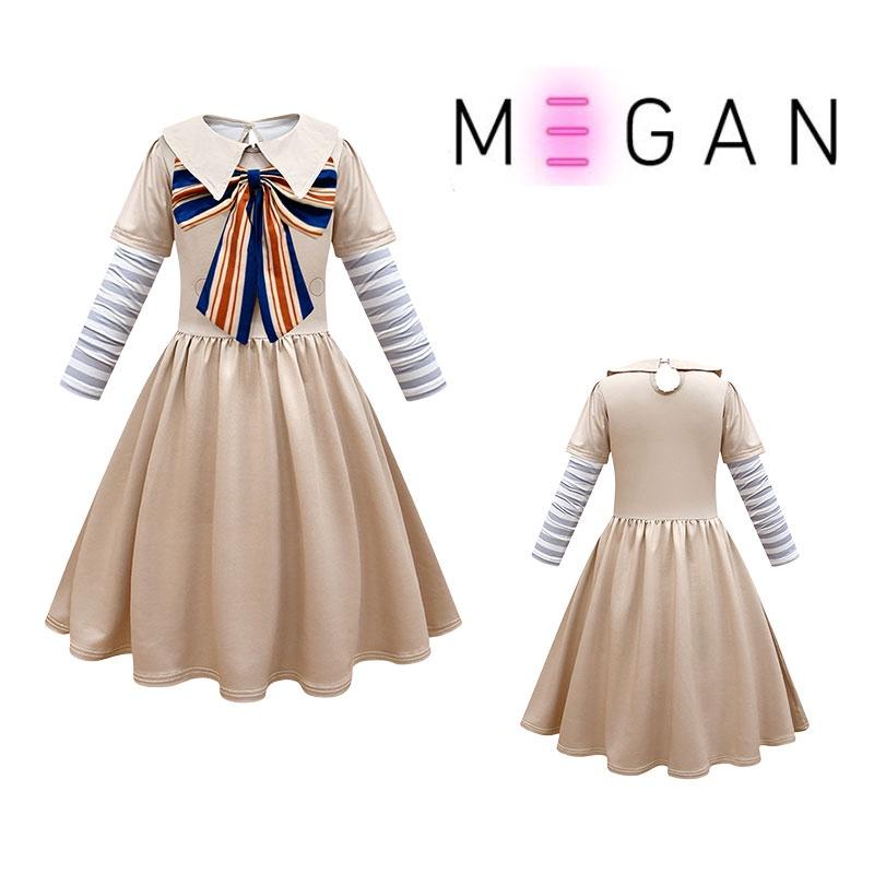 M3gan Girls' Halloween Costume Dress For Cosplay Polyester Fabric Available In Multiple Sizes