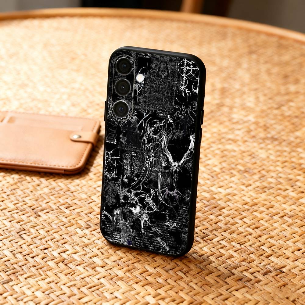 Gothic Coquette Cyber Sigilism Phone Case For Samsung A73,72,71,A52,51,40,41,A22,A32,31,A13, Soft Black Shell