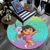 Dora the Explorer Round Area Rug,Carpet Rug for Living Room Bedroom Sofa Playroom Decor,Non-slip Floor Mat