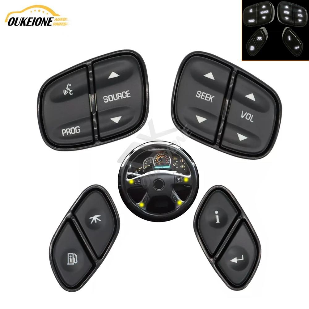 LED Light Steering Wheel Radio Source Contorl Switch Button for Hummer H2 Buick Rainier Chevrolet Tahoe GMC Yukon 2003-2006