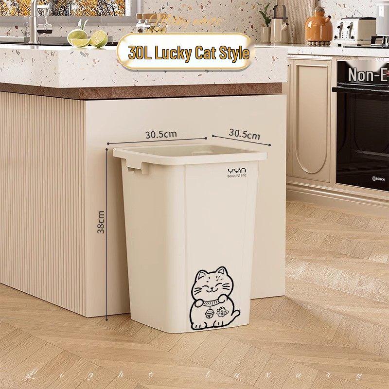 Lucky Cat 30L Lidless Kitchen Trash Can (5-Pack)