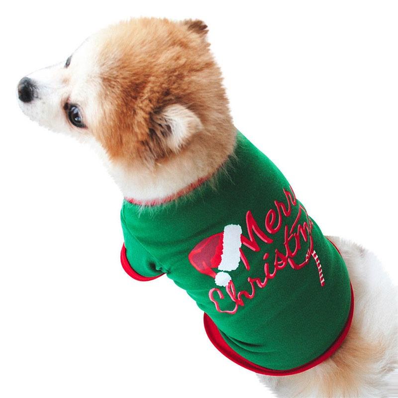 

Christmas Vest Pet Dog Puppy Hoodie Sweater Xmas Warm Clothes Costume Shirt ChristmasHat,S